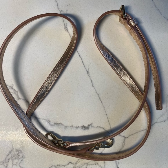 Kate Spade Rose Gold Laurel Way Greer Metallic Crossbody Bag with Chain - Picture 14 of 15